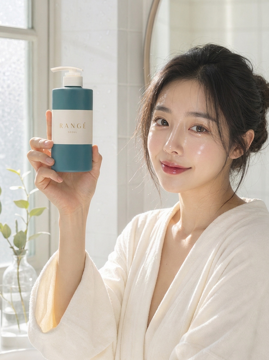 RANGÉ SEOUL 제품을 든 모델 컷